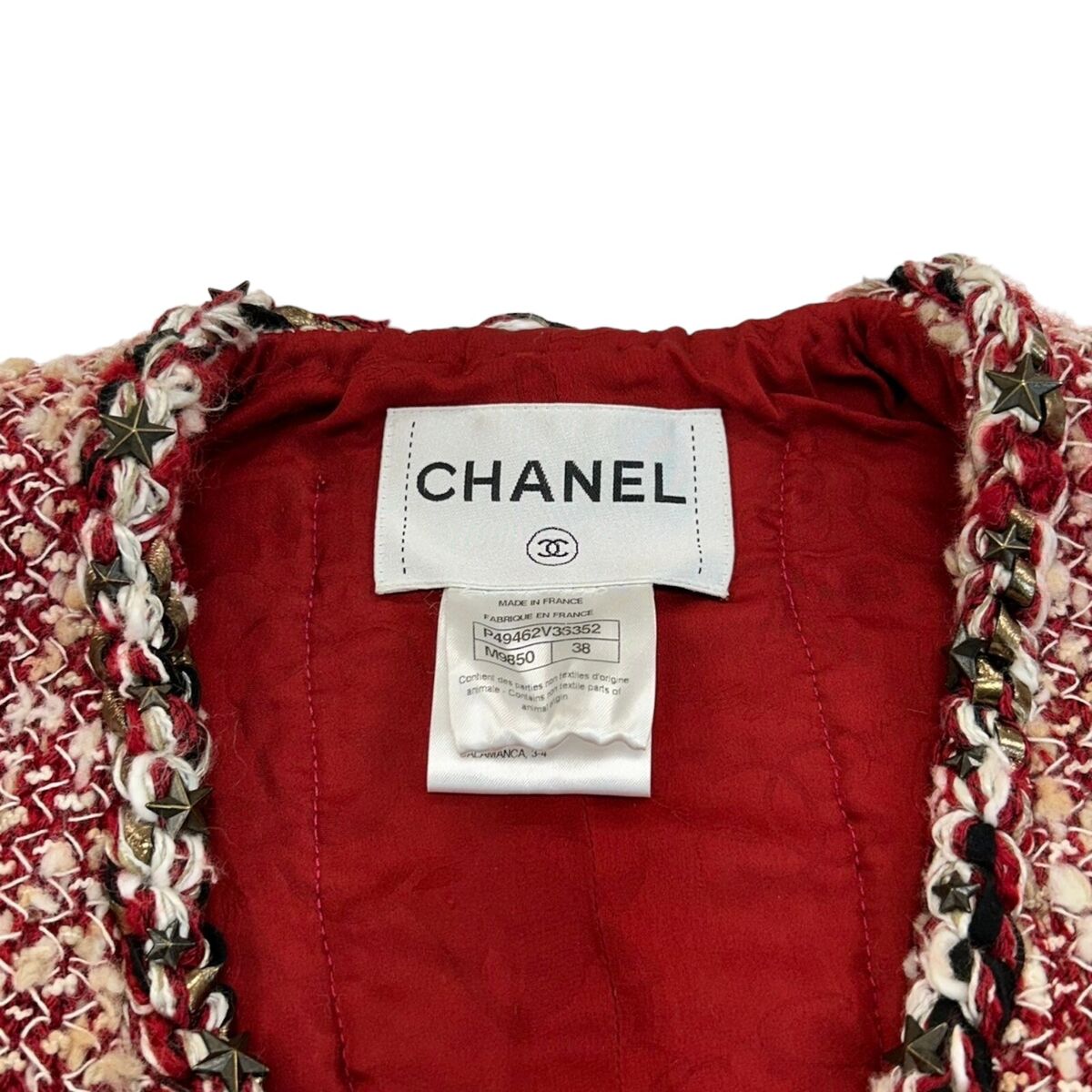 CHANEL 2014 DALLAS Tweed Jacket Red Size 38 P49462V36352 | eBay CHANEL 2014 DALLAS Tweed Jacket Red Size 38 P49462V36352 | eBay
