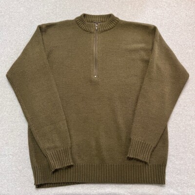 Mil Tec Sturm Sweater Mens 3XL Green Pullover Long Sleeve 1/4 Zip
