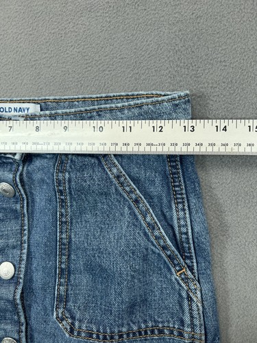 Old Navy Denim Skirt Youth Large 10 12 Blue Jean Snap Buttons Pockets Girls - Picture 2 of 8