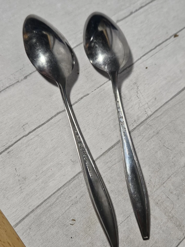 2 cubiertos de repuesto de cuchara de postre de acero inoxidable Ekco Eterna Balboa MCM Foto 3 de 4