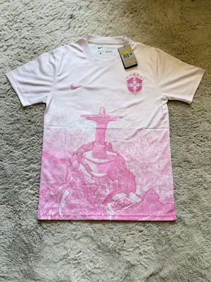 Nike Maillot Brésil Dri-FIT Homme S Rose/Blanc - Photo 1/3