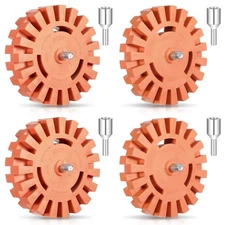 4 Pack Rubber Eraser Wheel, 4" Decal Remover Wheel with Drill Adapter, Automo...