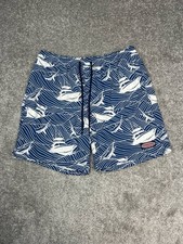 Vineyard Vines 7 Inch Printed Chappy Swim Trunks Men Medium Blue Water Repellent