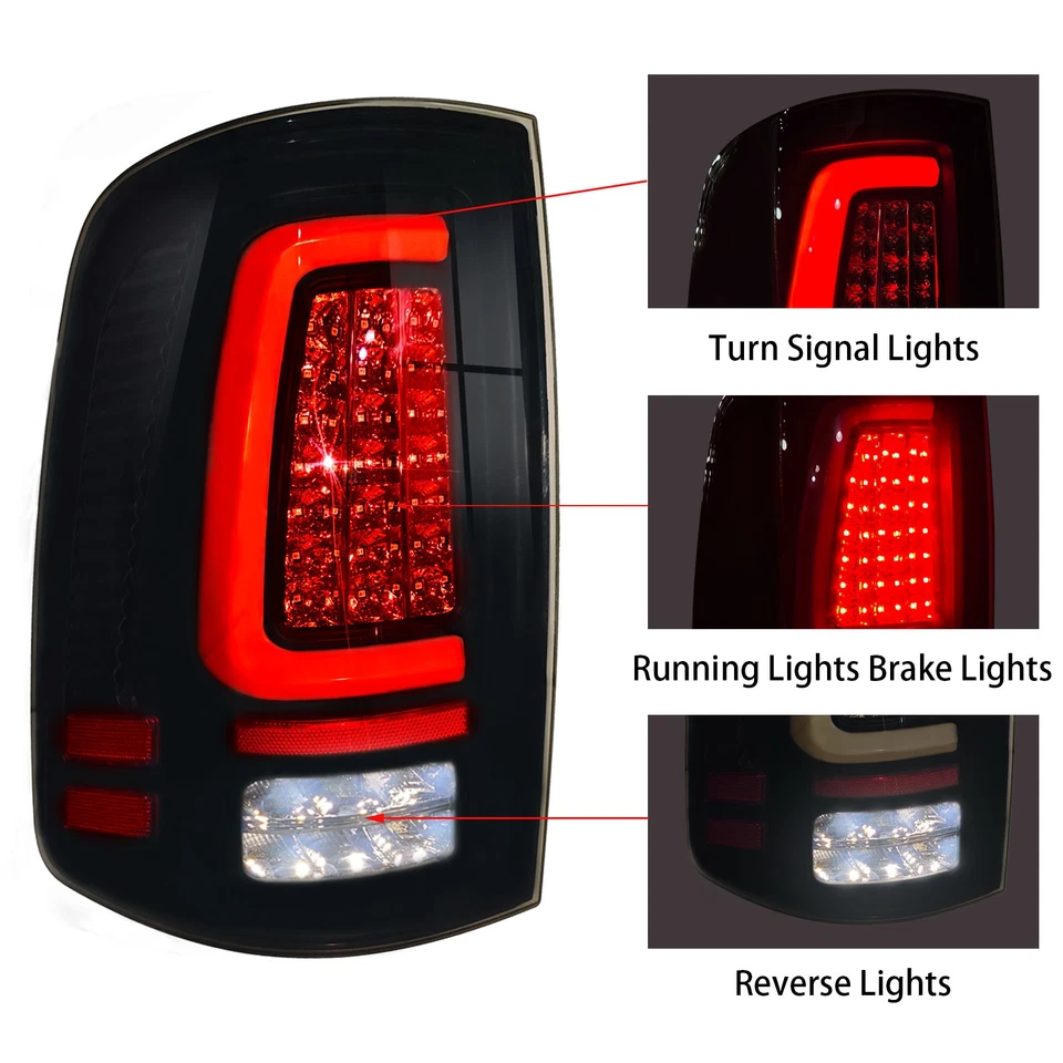 Luces traseras LED de actualización luces de freno traseras para Dodge Ram 1500 2500 3500 2009-2018 Foto 2 de 4