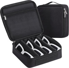 Sunglasses Organizer Case, Travel Glasses Case for Multiple Pairs, Adjustable Ey