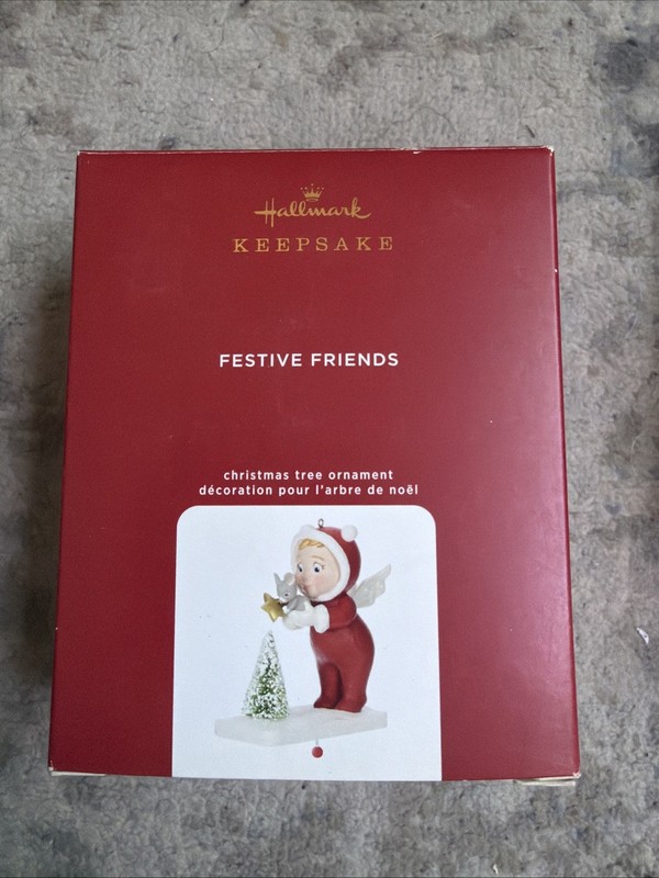 Hallmark 2020 Keepsake Festive Friends Pull String Ornament Angel Tree Mouse NEW
