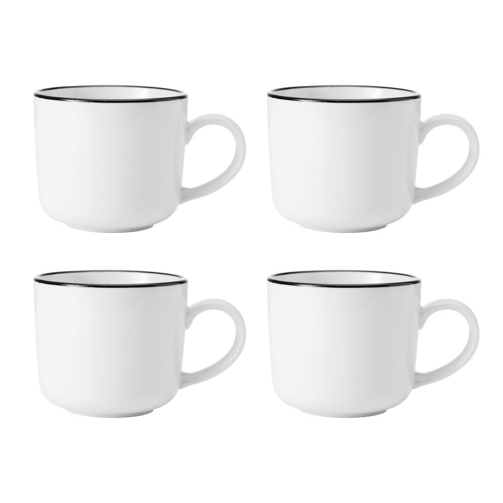Mikasa Limestone Set di tazze in porcellana, 4x tazze in porcellana con bor mwkT