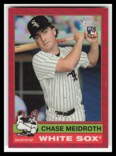 2025 Topps Heritage Chrome Red Refractors #671 Chase Meidroth Serial #2/5