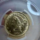 1881 $5 PCGS MS61 - LIBERTY GOLD COIN