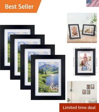 4x6 Picture Frame Set of 4, 5x7 Frames Matted to 4 by 6 Pictures with Mat or ...
