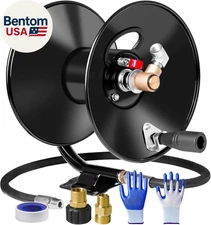 Pressure Washer Hose Reel 50Ftx3/8” / 65Ftx1/4”, 4000PSI Heavy Duty Power Washer