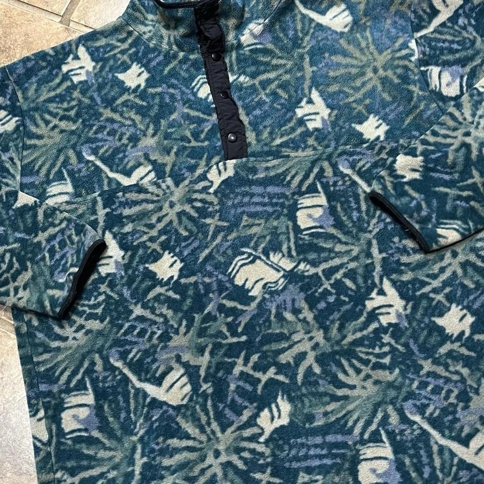 Pullover polar vintage años 90 Polartec patrón AOP exterior para hombre XL DE COLECCIÓN Foto 3 de 4