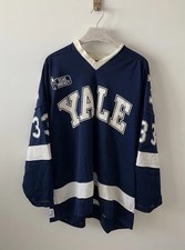 Vintage Yale Bulldogs NCAA ECAC Hockey Jersey #33 Stall & Dean 1998 Tag XXL