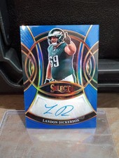 Landon Dickerson 2025 Panini Select NFL Blue Prizm 01/149 AUTO First Off Print