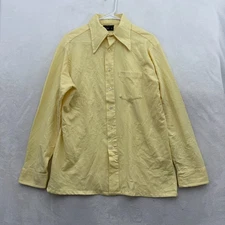 Vintage Town Craft JCPenny Shirt Mens L Yellow Pocket Tapered No Iron BUtton Up