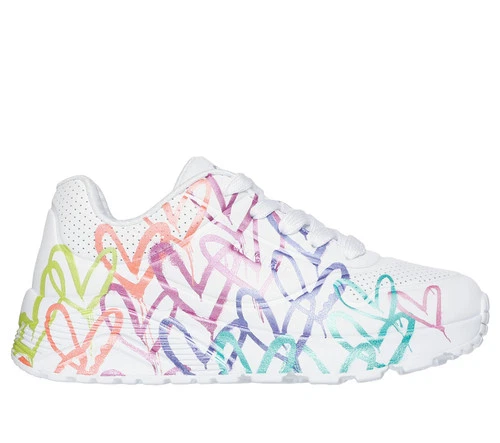 Skechers Women's UNO Limited Edition Jgoldcrown Memory Foam Shoes White