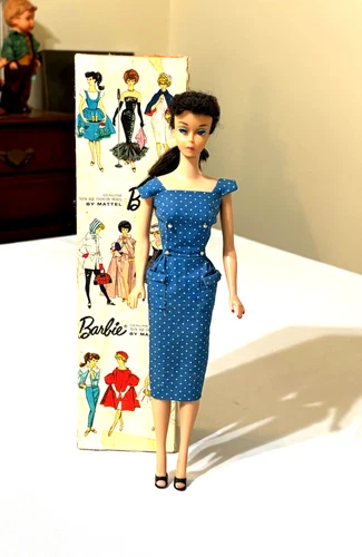 Vintage 1960’s Brunette Ponytail Barbie Doll Mattel #5 or #6 Japan
