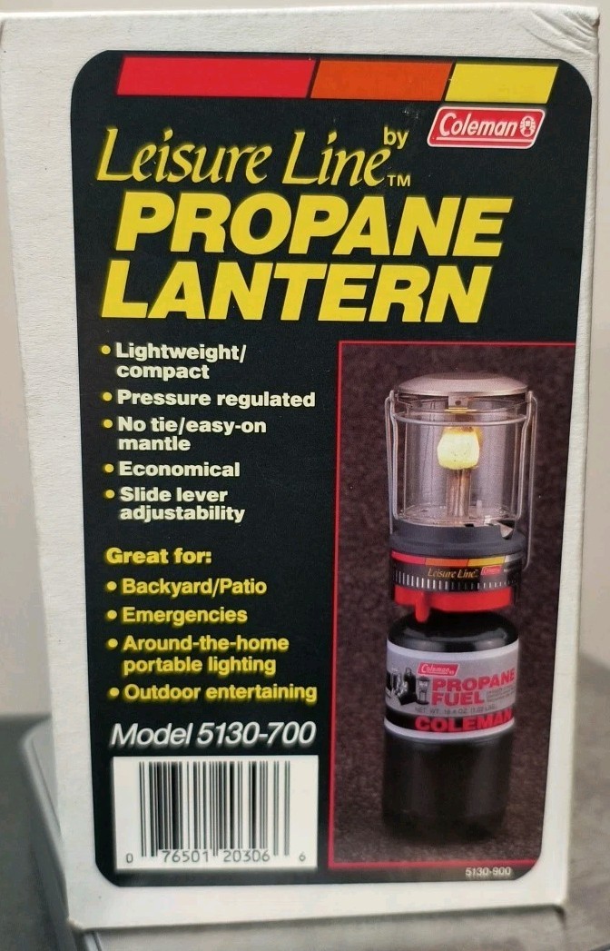 Coleman Leisure Line Propane Lantern Model 5130-700 Vintage