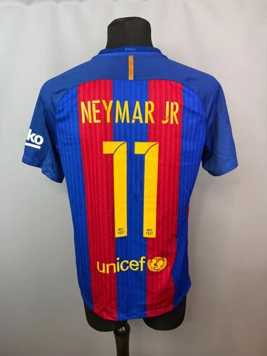 BARCELONA 2016 2017 NEYMAR JR HOME SHIRT FOOTBALL SOCCER JERSEY NIKE MENS SIZE M
