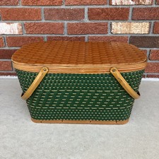Vintage Hawkeye Burlington Woven Picnic Baske...