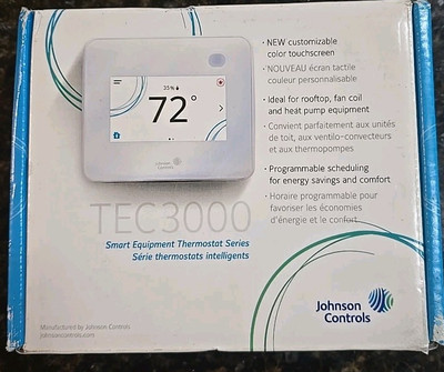 Smart Thermostat TEC3000 Johnson Controls TEC3612-13-000 Black 