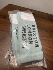 Mens Top Man Brixton London Crew Socks Two Pairs Uk7-11 Blue