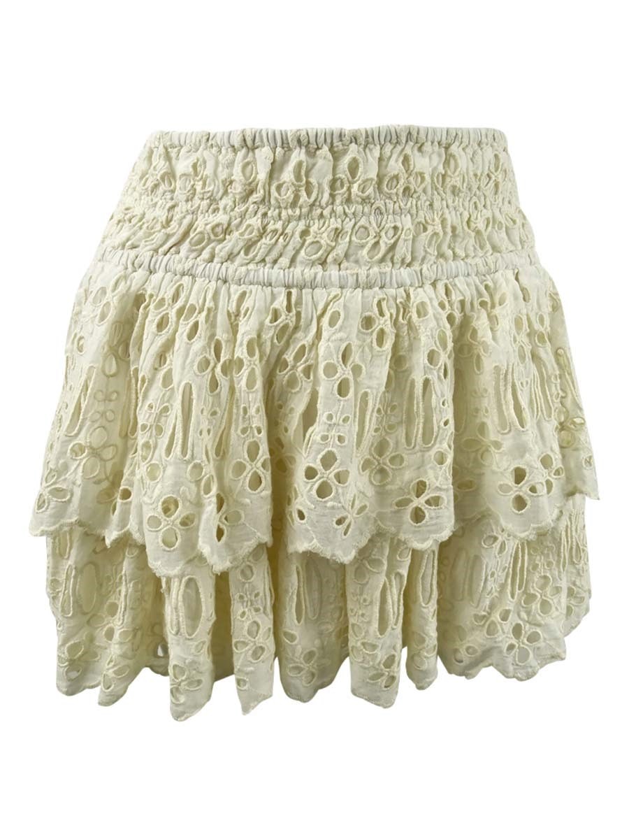 Free People Women's Eyelet Mini Skirt (L, White) | eBay