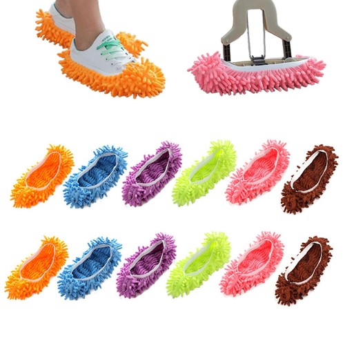 Mop Slippers Shoes Cover Dust Duster Washable Microfiber Mop Socks for Cleani...