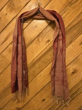 100 Cashmere Jerusalem Paisley Scarf With Fringe Shawl Red Pink