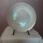 VINTAGE Federal Glass Moonglow Shell Pearl Iridescent Dinner Plates Set of 7