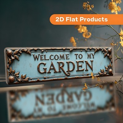 2D 'WELCOME to MY GARDEN' Metal Sign Vintage Home Yard Wall Art Decoration Gift