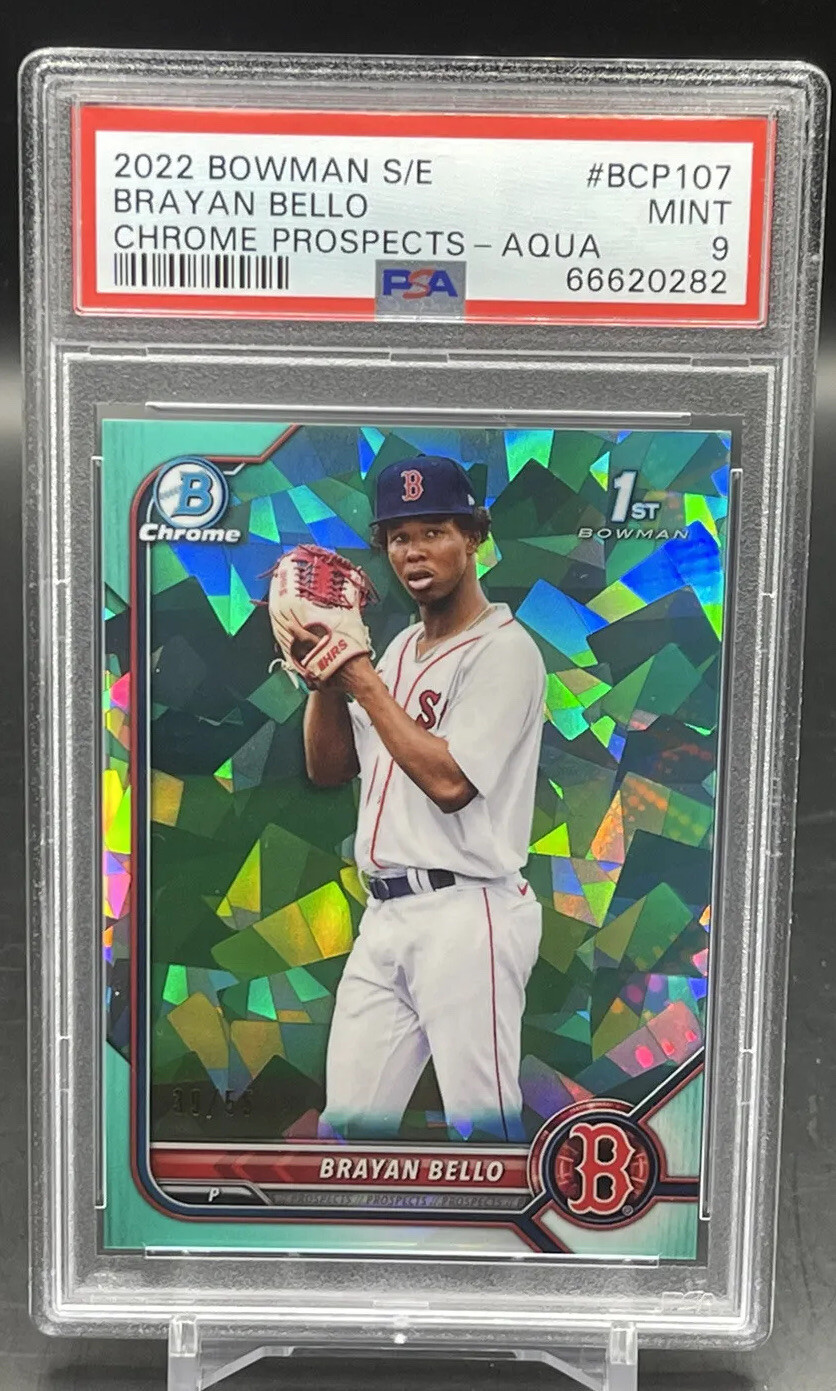 2022 Bowman Chrome Sapphire #BCP-107 Brayan Bello 1st PSA 9 - Aqua /55 Pop3