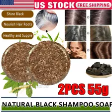 2xBeard Darkening Shampoo Bar Beard Wash Bar Hair Darkening Shampoo Soap for Men