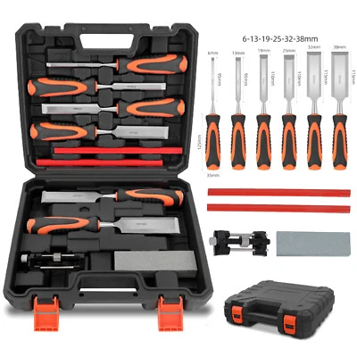 Wood Chisel Set 10 Pieces Woodworking Tools Sharpening Stone with Storage Box UK