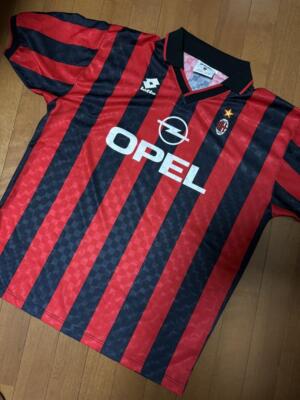 Vintage AC Milan 96/97 Home Size XXL Lotto Jersey Original Vintage AC Milan 96/97 Home Size XXL Lotto Jersey Original