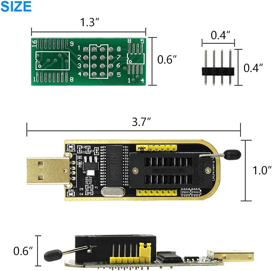 USB Programmer CH341A Series Burner Chip 24 EEPROM BIOS Writer 25 SPI Flash + So