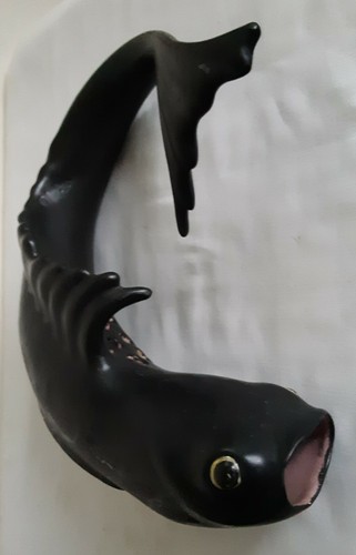 Vtg Flower Frog Fish Statue Koi Mid Century Ceramic Functional Figural Art - Picture 4 of 12