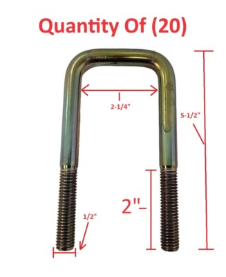 #ad QTY 20 1 2quot; X 5 1 2quot;L X 2 1 4quot;ID U Bolts HK $53.95
