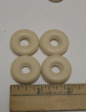 4 White Rubber TIRES 1" od  HUBLEY CHAMPION AC Williams Cast Iron new w/old look