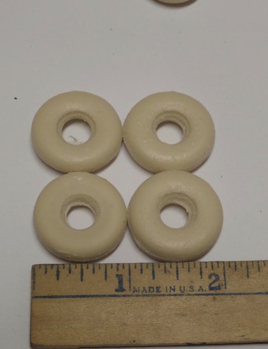 4 weiße Gummireifen 1" Zoll Arcade Hubley Champion Gusseisen neu mit altem Look