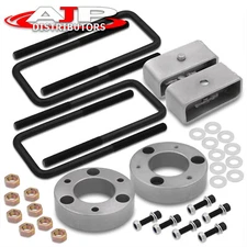 2" Front 2" Rear Lift Kit Spacers Silver For 2007-2023 GMC Sierra Silverado 1500