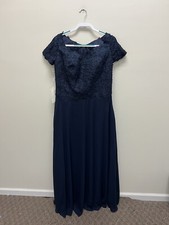 Mother Of The Bride Evening Gown navy sz 16W NWOT