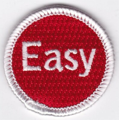 MERIT BADGE - SPOOF - EASY BUTTON - 1-1/2'' DIA. - PRIVATE ISSUE