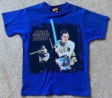 Vintage 90s Star Wars Obi Wan Jedi Episode 1 Graphic T-Shirt Blue Size Youth med