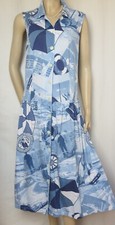 Sommerkleid 40 42 blau maritim Urlaub Strand Schiff Kleid vintage Betty Barclay