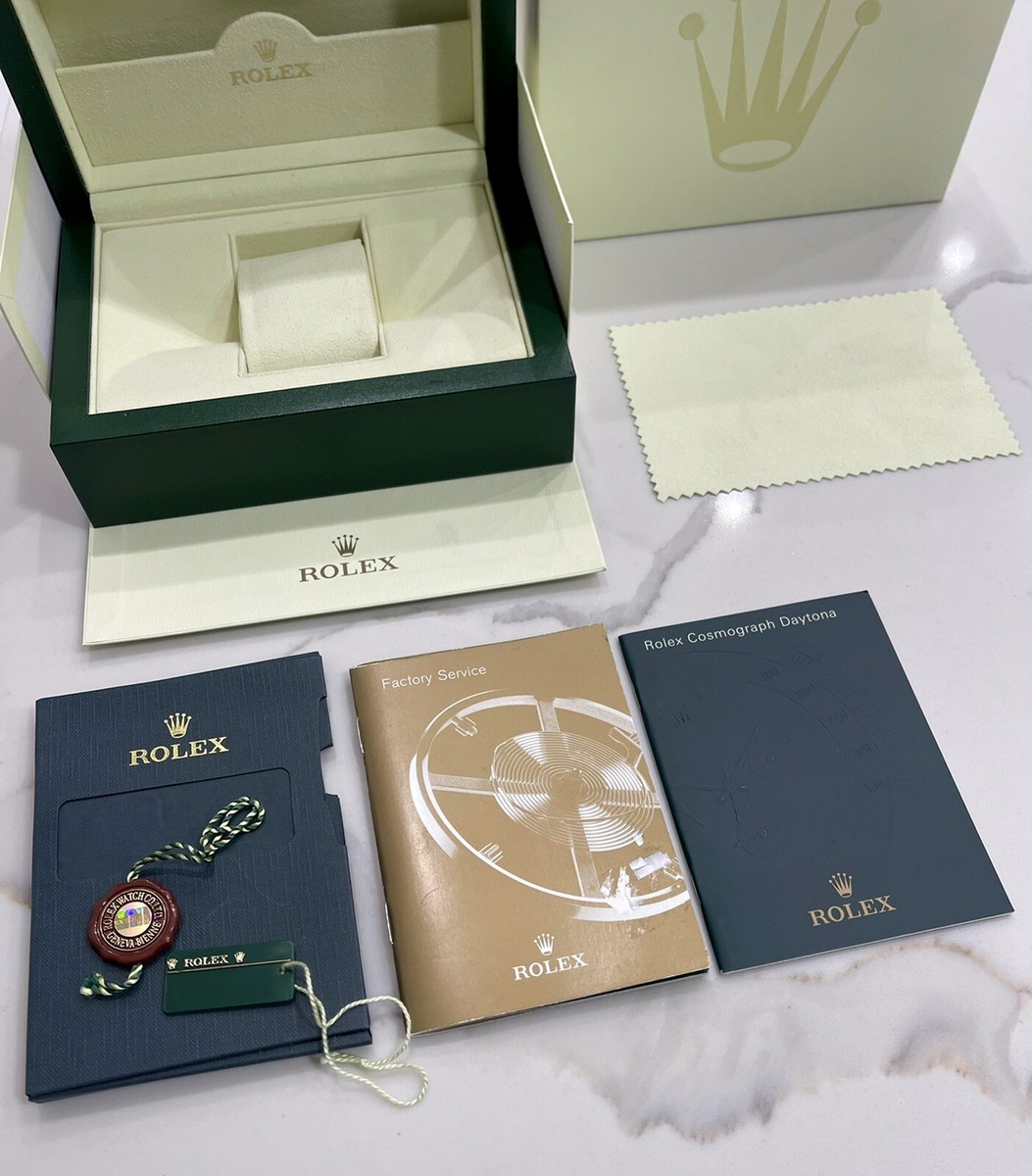 Authentic ROLEX Daytona Watch Box Set Full Set Booklet Tags 116520