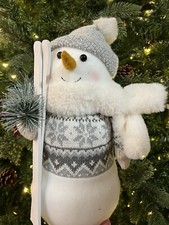 19.25 inch Fabric Snowman Christmas Decoration- Stand Alone