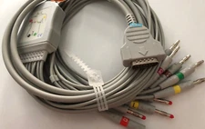  GE Marquette ECG EKG Cable For Mac 500/1100 Mac 1200/1200ST 4.0 Banana IEC