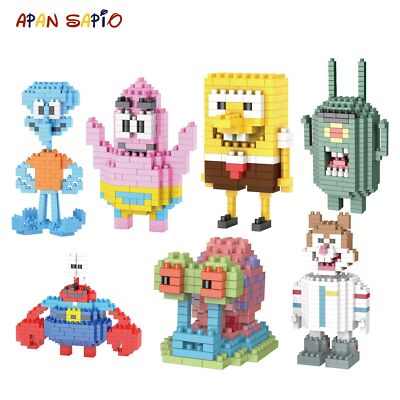 SpongeBob Mini Block Mini Building Brick 3D Cartoon Character Model DIY