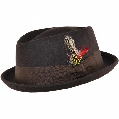 Cappello a torta di maiale 100% lana diamante corona di superba qualità fatto a mano marrone 4 taglie - Foto 2 di 2